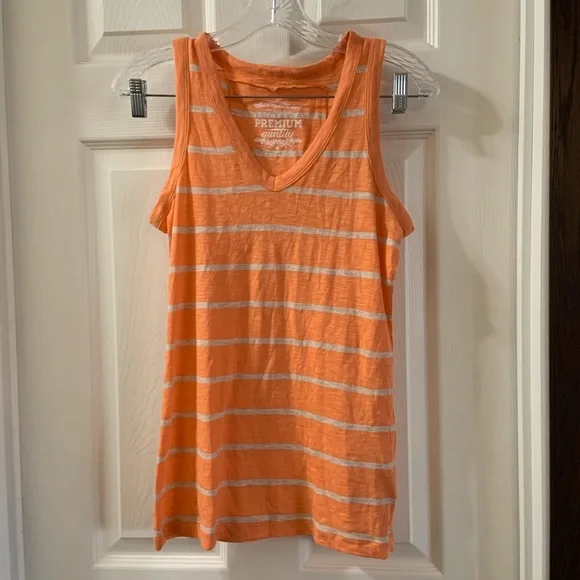 Nanavatee | Tops | Nwot Nanavatee Orange Striped V Neck Tank Small